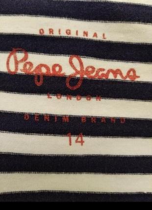 Pepe jeans!!! трикотажное платье-майка туника в полоску!!!6 фото