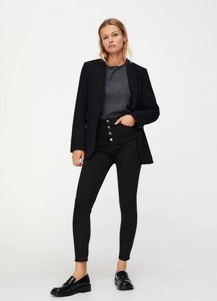 Черные джинсы с высокой посадкой zara woman, 34р, оригинал