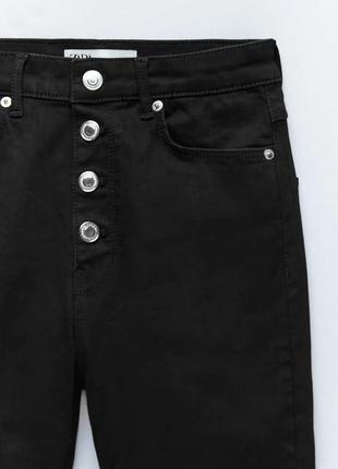 Черные джинсы с высокой посадкой zara woman, 34р, оригинал6 фото