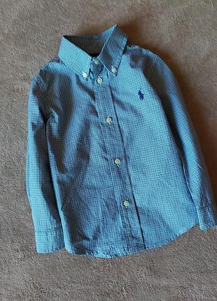 Брендовая детская рубашка в мелкую клетку ralph lauren