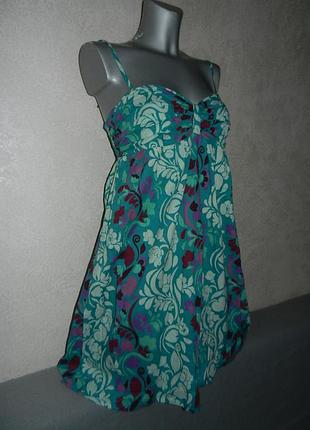 16/48/l*roxy*сукню,бірюзовий сарафан дзвін бавовна індія