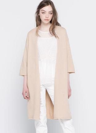 Кардиган длинный бежевый трикотажный м/л 5