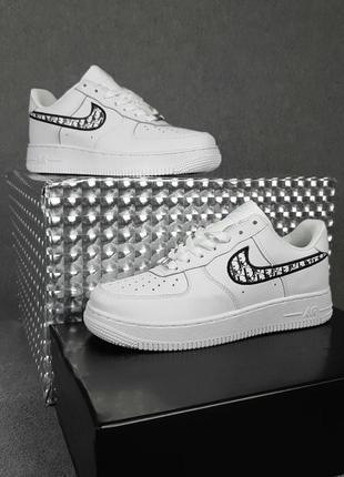 Nike air force 1 dior (белые)7 фото