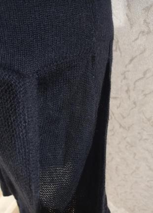Теплая юбка машинной вязки, в составе альпака, цвет черный, размер л-хл5 фото