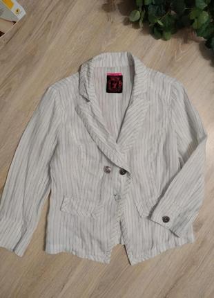 100% лен белый лёгкий пиджак жакет кардиган блузка7 фото