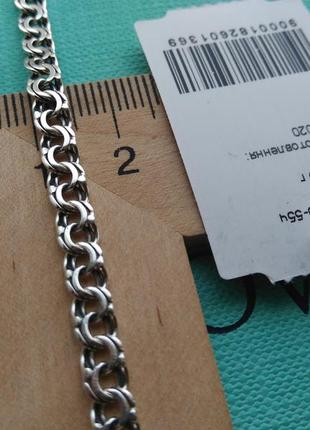 Срібний ланцюг, срібний ланцюжок бісмарк з чорнінням 5 мм ширина.3 фото