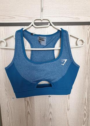 Спортивный топ бра textured sports bra sleek gymshark оригинал