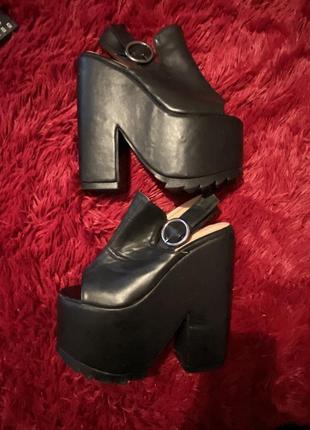 High heels 👠 чорні високі босоніжки 17 см 💃🌺