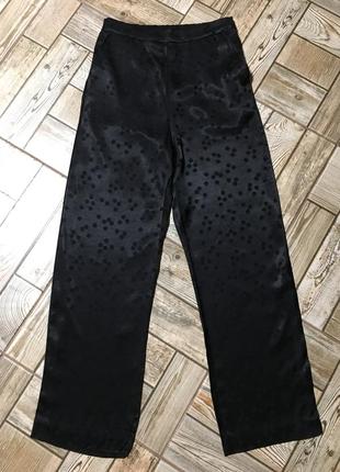 Оригинальные атласные брюки в пожарном стиле,горох h&m