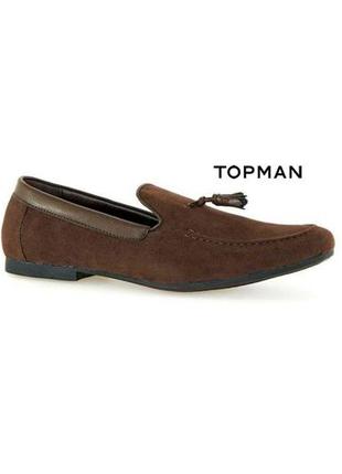 Лоферы topman vela slipper 42 brown, новые коричневые1 фото