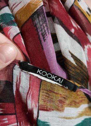Очень большой разноцветный тонкий шарф палантин kookai4 фото
