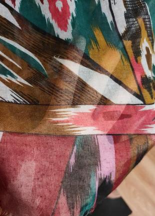 Очень большой разноцветный тонкий шарф палантин kookai7 фото