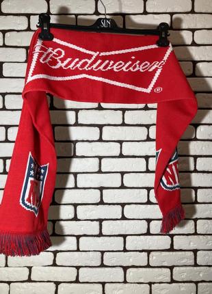 Красный , фанатский шарф bud , budweiser nfl