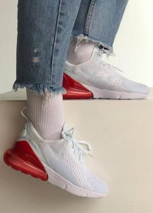 Женские кроссовки nike air max 270 white/red