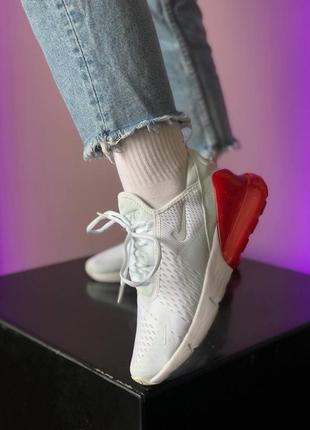 Женские кроссовки nike air max 270 white/red2 фото