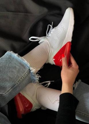 Женские кроссовки nike air max 270 white/red6 фото