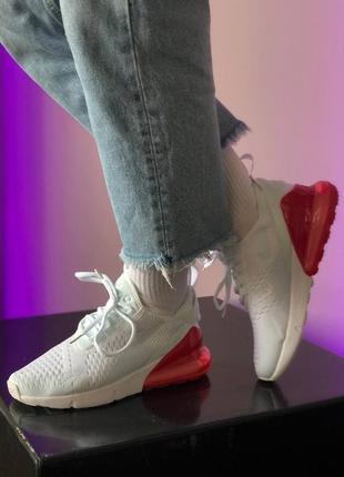 Женские кроссовки nike air max 270 white/red5 фото