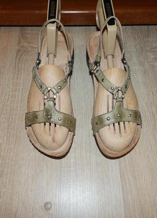 Сандалии , босоножки karyoka real leather light green sandals2 фото