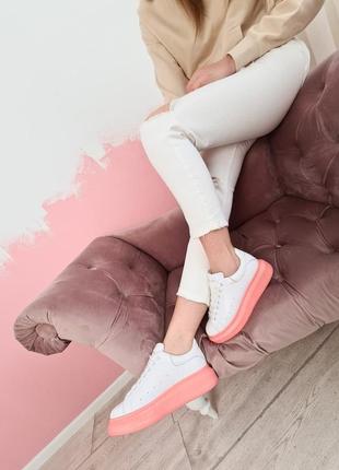 Женские кроссовки alexander mcqueen white/pink3 фото
