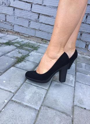 Туфлі жіночі c107 чорні (весна-осінь еко-замш)5 фото