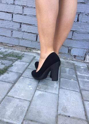 Туфлі жіночі c107 чорні (весна-осінь еко-замш)3 фото