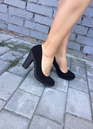 Туфлі жіночі c107 чорні (весна-осінь еко-замш)2 фото