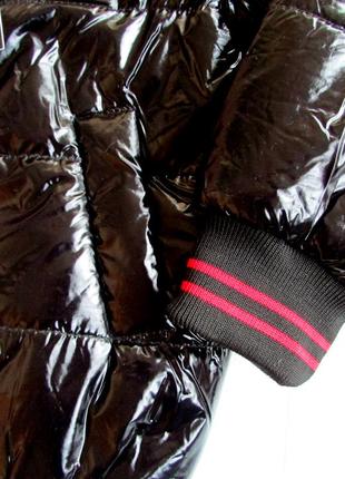 Весенняя детская куртка бомбер для мальчика, черная, ткань монклер4 фото