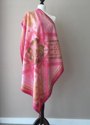 Вінтажний шовковий хустку шарф палантин hermes paris vintage brinsd'or j. adadie100% silk