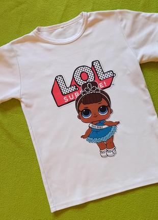 Футболка з лялькою лол лол на дівчинку 7-9 років