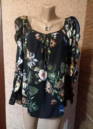 Новая блузка оверсайз цветочный принт.