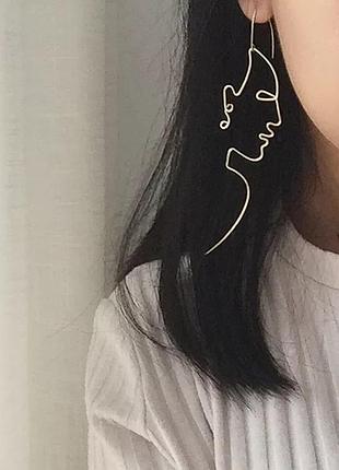 Необычные серьги лица ,очень стильные 2