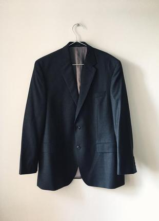 Шерстяной черный мужской пиджак calvin klein оригинал чоловічий чорний піджак1 фото