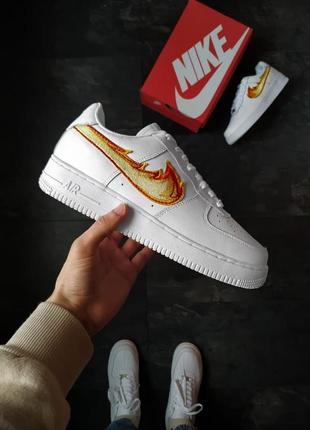 Мужские кроссовки Victori nike air force 1 white orange 40-41-42-43-44-45