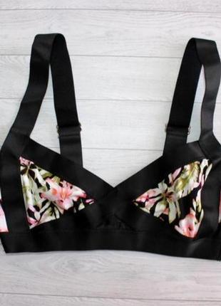 Верх , топ , бра ,h&m floral bandage bikini top