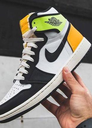 🔥🧡🌹nike air jordan retro 1 high volt gold 💛 😍 🌸женские кроссовки найк аир джордан 12 фото