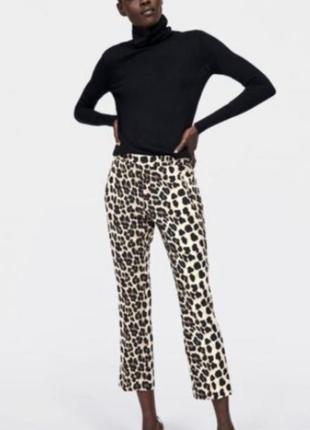 Нові жіночі брюки зара з леопардовим принтом розмір xl