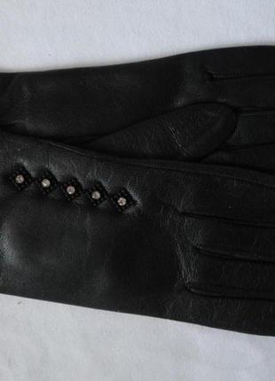 Кожаные перчатки подкладка плюш