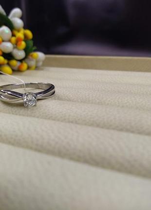 Серебряное классическое кольцо с фианитом 925 размер 17,54 фото