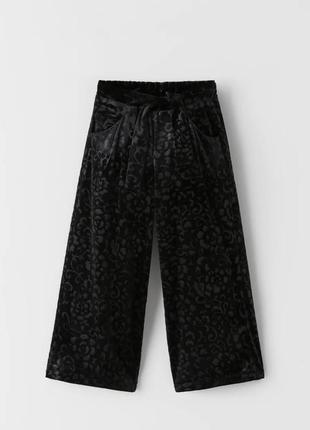 Жаккардовые брюки кюлоты zara. р.152, 164