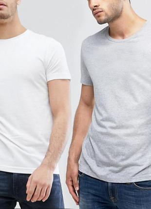 Комплект чоловічих базових футболок 1+1 (білий + сірий)