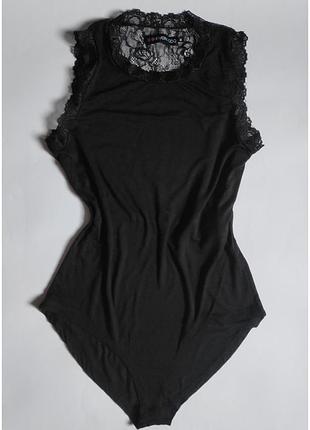 Чёрный боди ✨ even & odd✨  с кружевом на спине