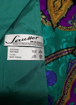 Винтажный шелковый дизайнерский удлиненный пиджак нижняя5 фото