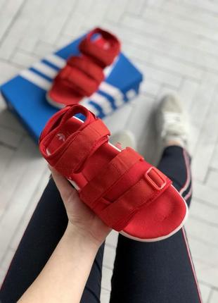 Adidas adilette sandals red босоніжки сандалии сандалі боссоножки4 фото