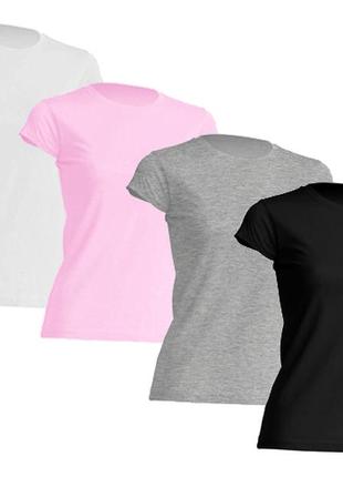 Комплект футболок 2+2 (біла, сіра, чорна, рожева) в кольорах та розмірах