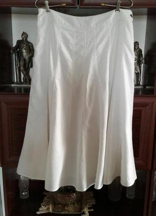 Льняная белая юбка 16-клинка  c&a батал1 фото