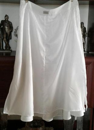 Льняная белая юбка 16-клинка  c&a батал3 фото