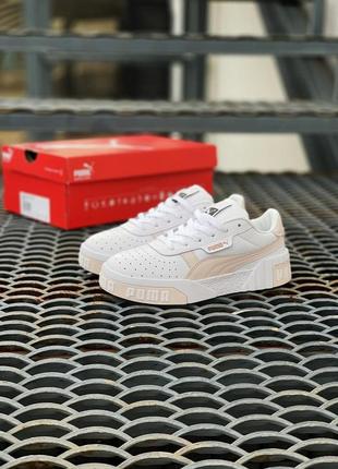 Прекрасные женские кроссовки кеды puma cali белые с розовым4 фото