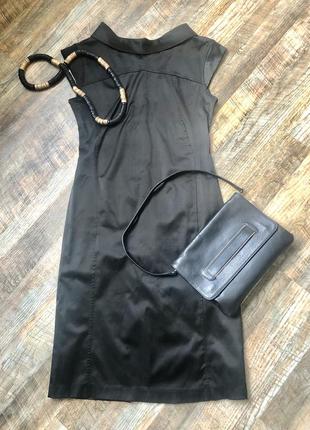 Элегантное чёрное платье миди.италия.