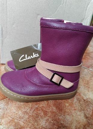 Детские демисезонные сапоги clarks cute may. р.23. натуральная кожа