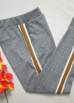 Суперовые трикотажные стильные модные брюки в клетку с лампасами плотные soyaconcept7 фото
